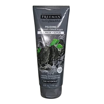 Photo 1 of Freeman Feeling Beautiful Charcoal & Black Sugar Gel Mask and Scrub, 6-Ounce. LOT OF 3.
