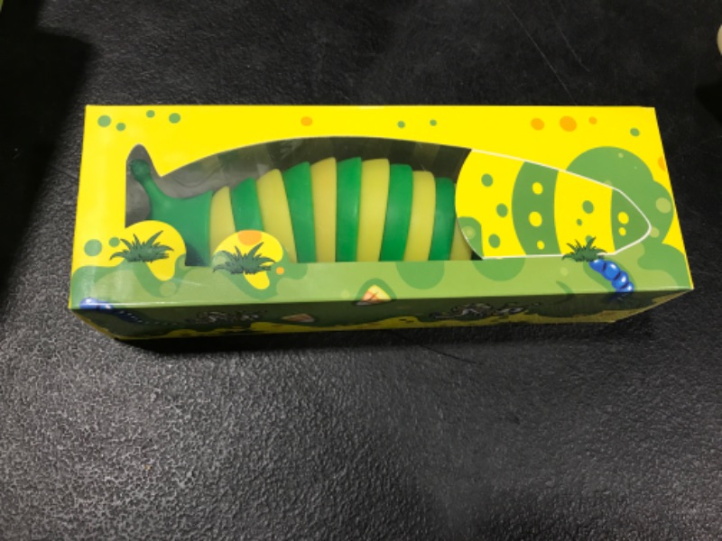 Photo 2 of 3D Printed Articulated Slug Toy, Flexible Fidget Toy, Fidget Slug for Relaxing, Friendly Slug Fidget Toy, 7.5 Inch Hand Sensory Toy & Easter Basket Toy (Yellow-Green)
