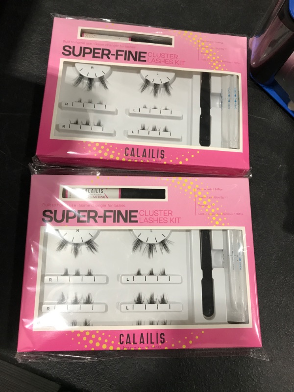 Photo 2 of 2 PACK!!! DIY Eyelash Extension,CALAILIS Cluster Lashes Individual Cluster Lashes Kit Super Thin Glue-based Band with 48 Hours Cluster Lash Glue, Tweezers and Cotton Swab Glue Remover,05 kit

