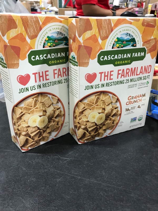 Photo 2 of 2 PACK, Cascadian Farm Organic Graham Crunch Cereal, 9.6 oz BB AUG 25 2022

