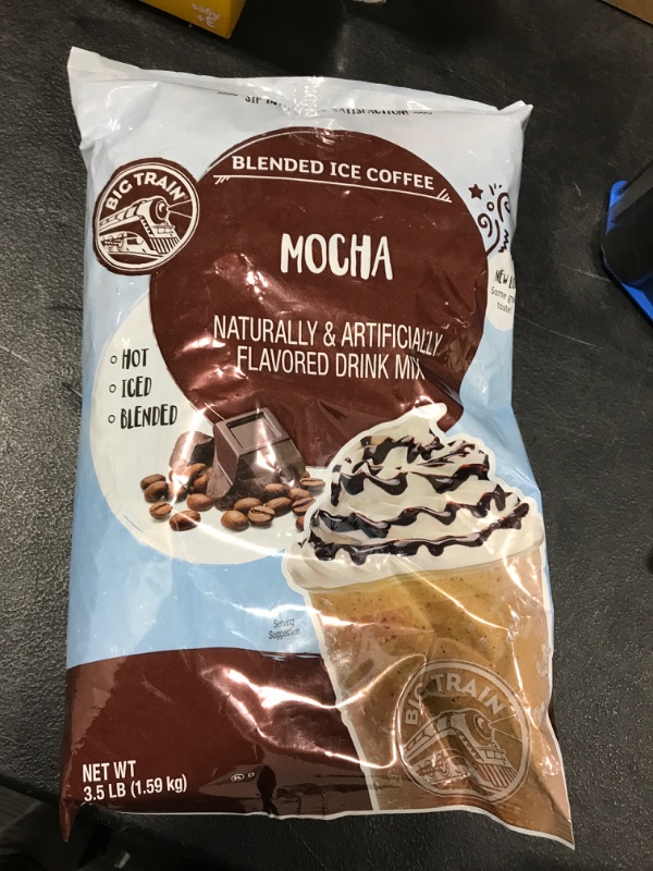 Photo 2 of Big Train Mocha Blended Ice Coffee Beverage Mix, 3.5 lb BB DEC 2023
