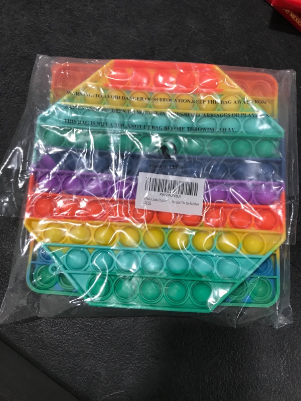 Photo 2 of 2 Packs Jumbo Toy for Kids Adult, Giant Huge Large Mega Big Press Pop Poppop Poop Popper Po it Sensory Austim Anxiety ADHD Stress Relie Game Square Octagon Tie dye Rainbow
