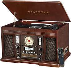 Photo 1 of Victrola Aviator 8-in-1 Bluetooth Record Player & Multimedia Center with Built-in Stereo Speakers - 3-Speed Turntable, Vinyl to MP3 Recording | Wireless Music Streaming | Espresso
