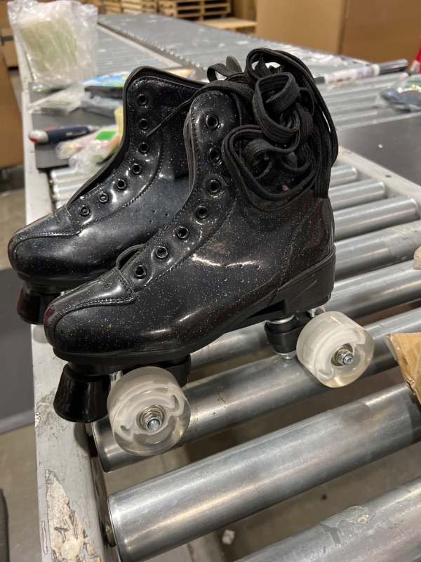 Photo 1 of Roller Skates, Black Glitter. Size 36