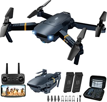 Photo 1 of Drone with Camera for Adults, Foldable RC Quadcopter Kids Toys, 1080P HD FPV Video Drone for Beginners, 2 Batteries,Carrying Case,One Key Start,Altitude Hold,Headless Mode,Waypoints Function,3D Flips
