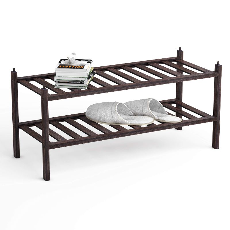 Photo 1 of 2-Tier Shoe Rack, Black