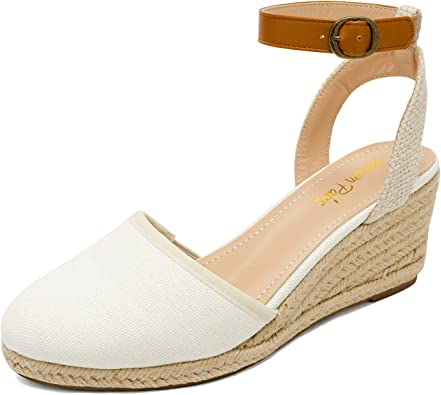 Photo 1 of DREAM PAIRS Women's Ankle Strap Closed Toe Espadrille Wedge Heels Sandals, Size9