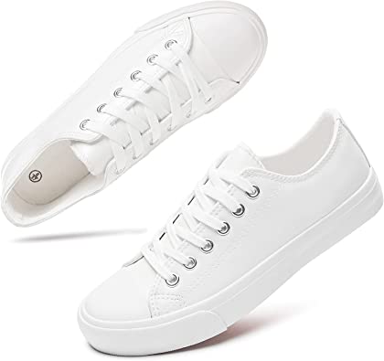 Photo 1 of hash bubbie Womens White PU Leather Sneakers Low Top Tennis Shoes in size 8