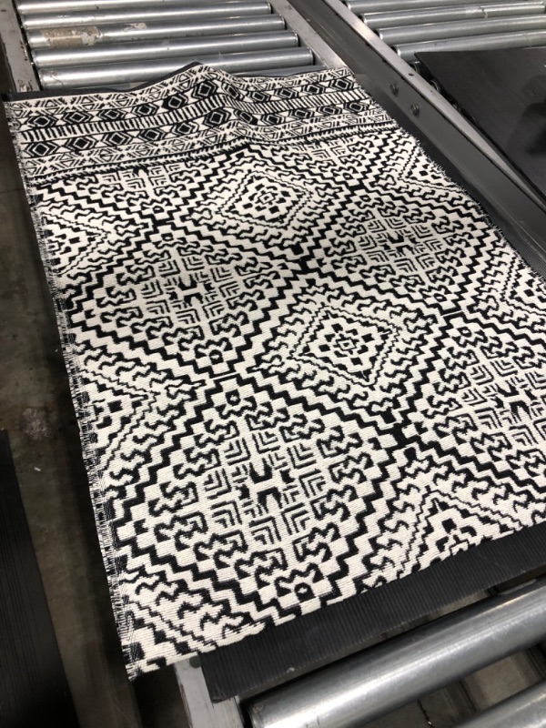 Photo 1 of  black and white floor runner/carpet 70" long x 24" wide