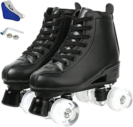 Photo 1 of  Women's  Adjustable Leather High-top Roller Skates black in size 42/us womens 9.5