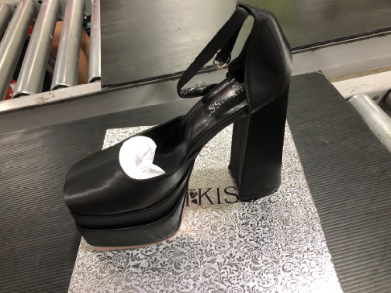 Photo 2 of WETKISS Platform Chunky Heels for Women, with Block Heel and Ankle Strap Design size 8