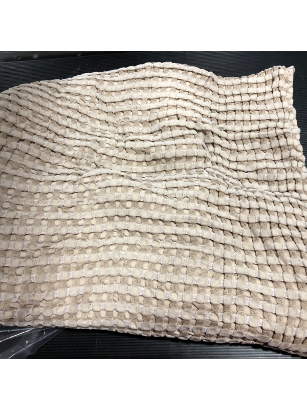 Photo 1 of Bedsure Viscose from Bamboo Blanket Queen Size - Khaki Summer Cooling Blanket, Lightweight Cotton Blanket Waffle Weave Bed Blanket for All Season(90x90 inches)