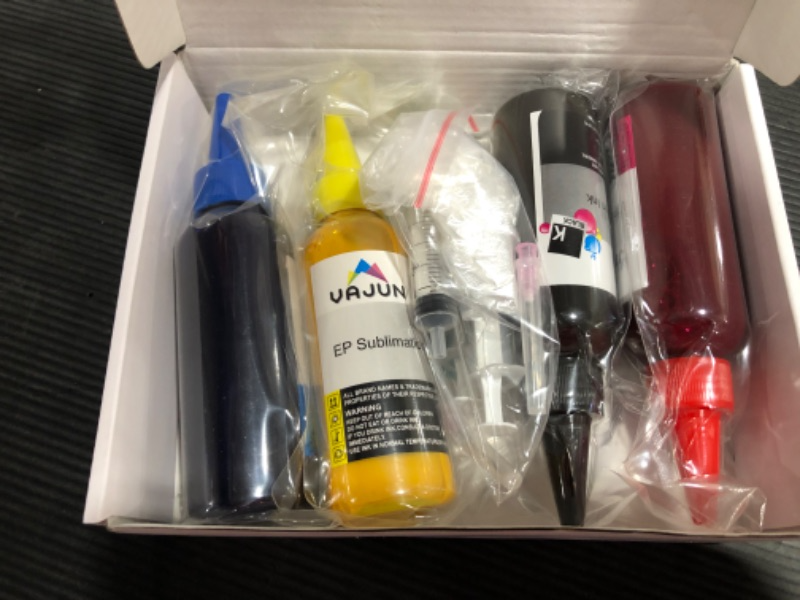 Photo 2 of VAJUN 400ml Sublimation Ink for Epson C88 C88+ WF7710 WF7720 WF7110 WF7210 ET2720 ET2750 ET4700 Inkjet Printers Heat Press Transfer on Mugs, Plates, Polyester Shirts, Phone Cases etc