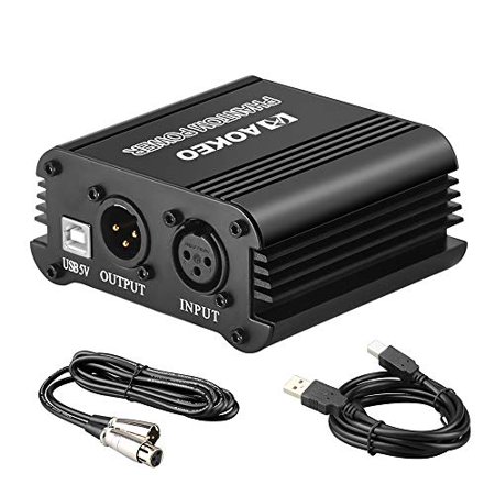 Photo 1 of Aokeo 48V Phantom Power Supply Powered by USB Plug in Included with 8 Feet USB Cable Bonus + XLR 3 Pin Microphone Cable for Any Condenser Microphone