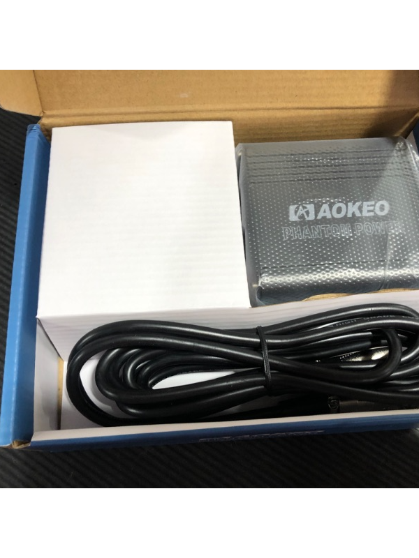 Photo 2 of Aokeo 48V Phantom Power Supply Powered by USB Plug in Included with 8 Feet USB Cable Bonus + XLR 3 Pin Microphone Cable for Any Condenser Microphone