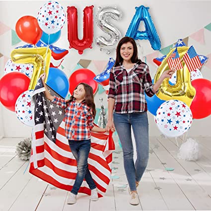 Photo 1 of  4th of July Balloons Sets for Celebrating American Independence Day Party