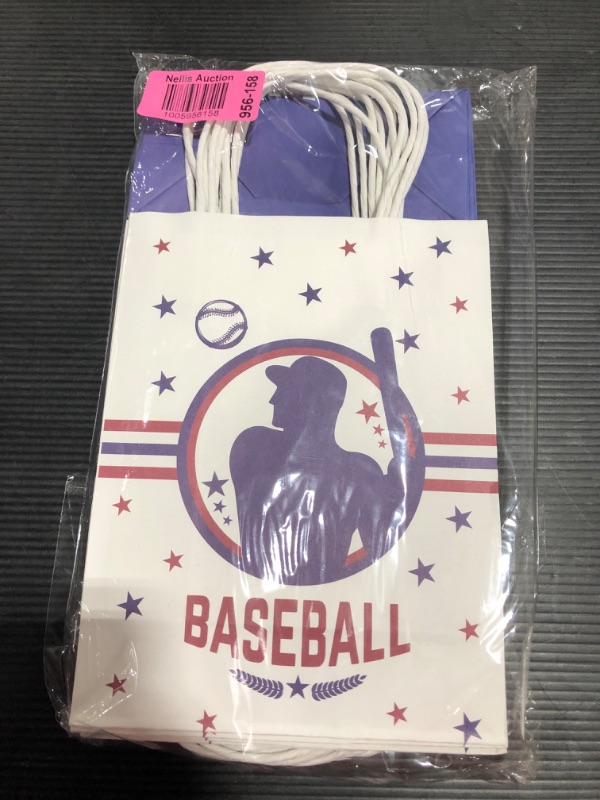 Photo 2 of 12 Pcs Baseball Party Treat Bag 2 designs