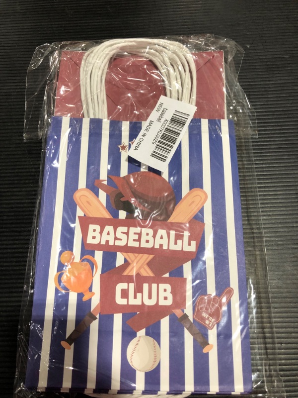 Photo 1 of 12 Pcs Baseball Party Treat Bag 2 designs