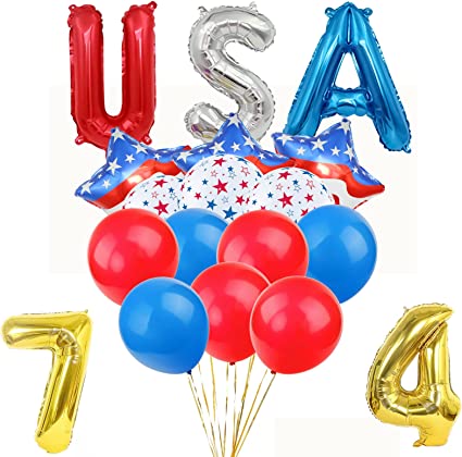 Photo 1 of 4th of July Balloons Sets for Celebrating American Independence Day Party