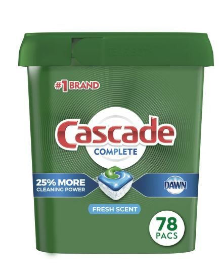 Photo 1 of Cascade Complete ActionPacs, Dishwasher Detergent, Fresh Scent, 78 Ct