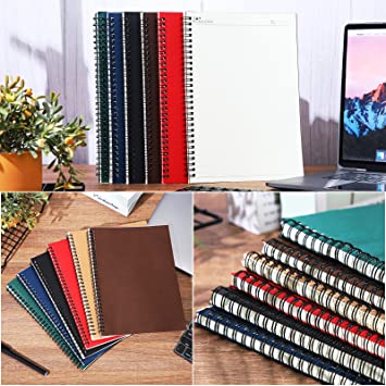 Photo 1 of 70 Sheets,140 Pages, Wirebound Spiral Notebook 10.5 x 7.3 Inch Hard Cover Memo Notepad Sketchbook for School Office Travel Business Supplies- blue