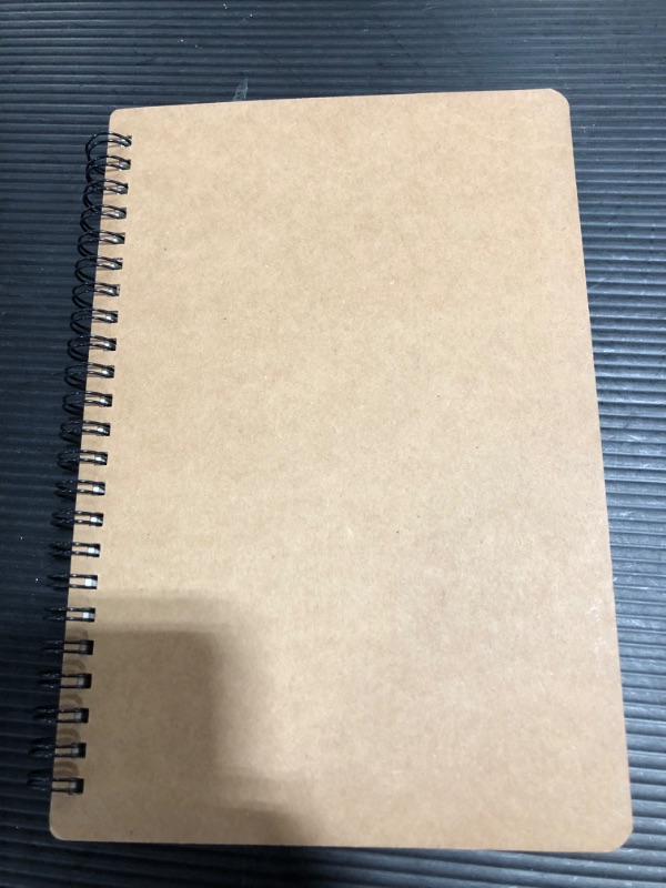 Photo 2 of 70 Sheets,140 Pages, Wirebound Spiral Notebook 10.5 x 7.3 Inch Hard Cover Memo Notepad Sketchbook for School Office Travel Business Supplies- kraft color