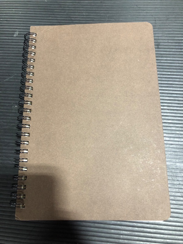 Photo 2 of 70 Sheets,140 Pages, Wirebound Spiral Notebook 10.5 x 7.3 Inch Hard Cover Memo Notepad Sketchbook for School Office Travel Business Supplies- Brown