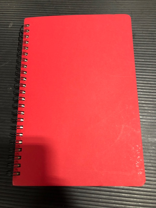 Photo 2 of 70 Sheets,140 Pages, Wirebound Spiral Notebook 10.5 x 7.3 Inch Hard Cover Memo Notepad Sketchbook for School Office Travel Business Supplies- red