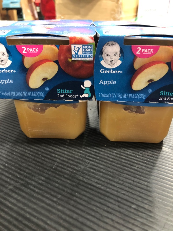 Photo 2 of Gerber Baby Food in 4oz 2 packs (4- 2 packs total)- Apple- Best By Date is 30/June/2021