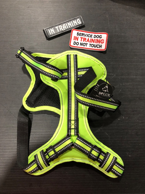 Photo 3 of [Green] MUMUPET Service Dog Harness, No Pull Easy On and Off Pet Vest Harness, 3M Reflective Breathable & Easy Adjust [Size L]