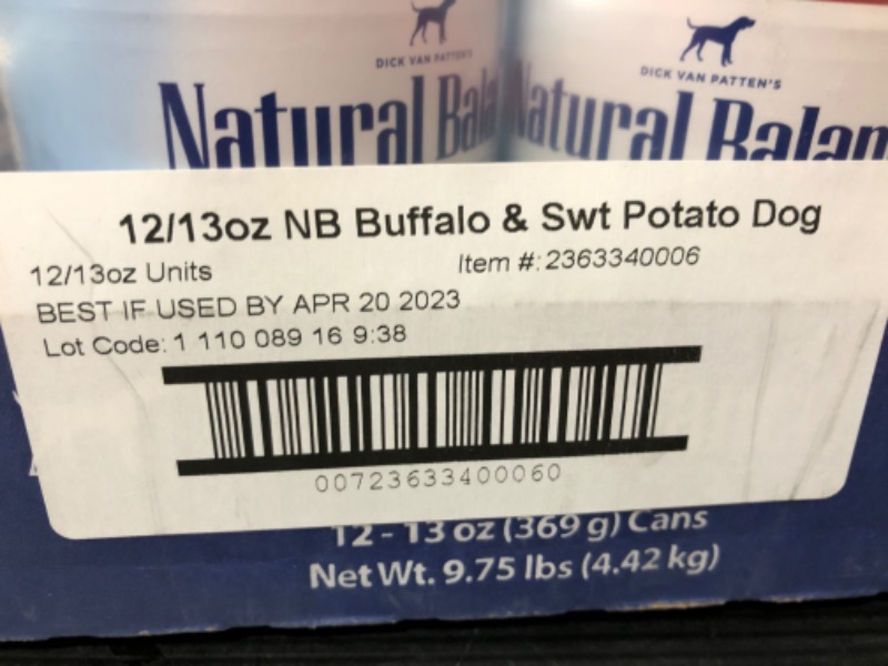 Photo 3 of [12 pAck] Natural Balance Limited Ingredient Diet Adult Grain-Free Canned Dog Food [Bison & Sweet Potato]