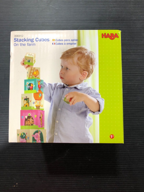 Photo 4 of HABA On the Farm Sturdy Cardboard Nesting & Stacking Cubes - Reinforcing Numbers 1 to 10