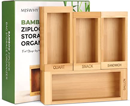 Photo 1 of Bamboo Ziplock Bag Storage Organizer