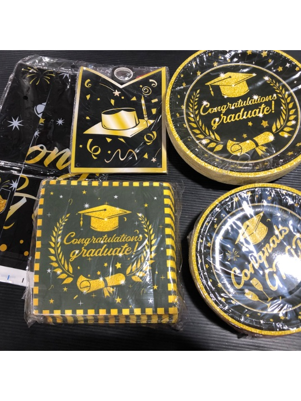 Photo 2 of Black and Gold Graduation Party Decorations- Serves 50