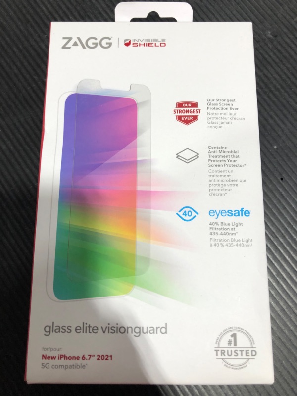 Photo 2 of InvisibleShield by ZAGG Glass Elite VisionGuard+ Screen Protector for iPhone 13 Pro Max