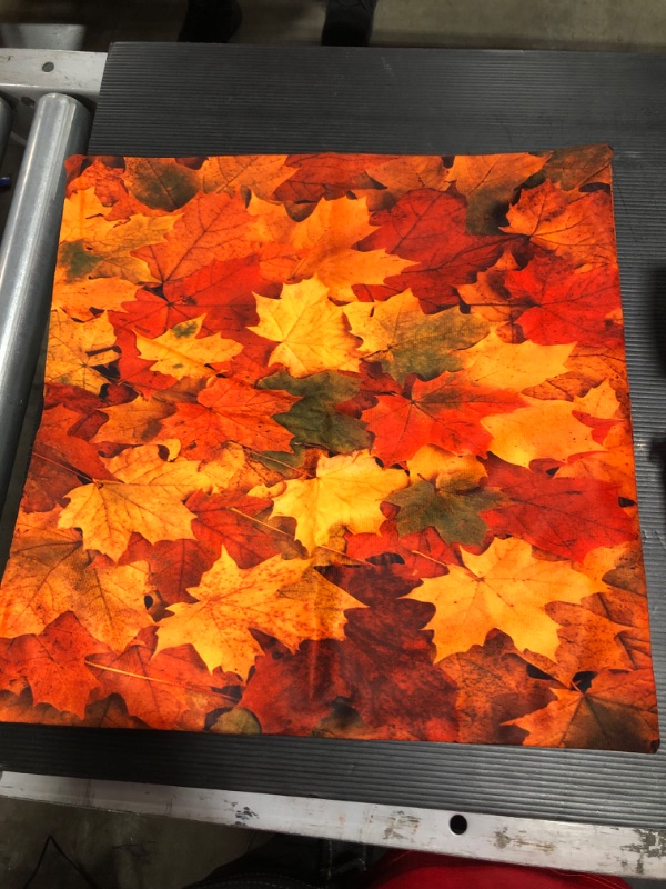 Photo 1 of 17"x17" square pillo case w/ fall leaves design- 2 pillowcases