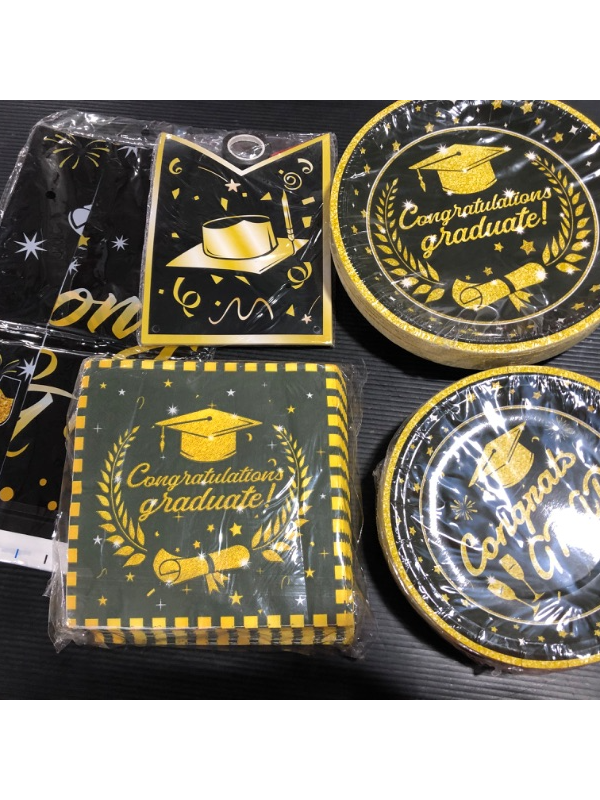 Photo 2 of  Black and Gold Graduation Party Decorations- serves 50