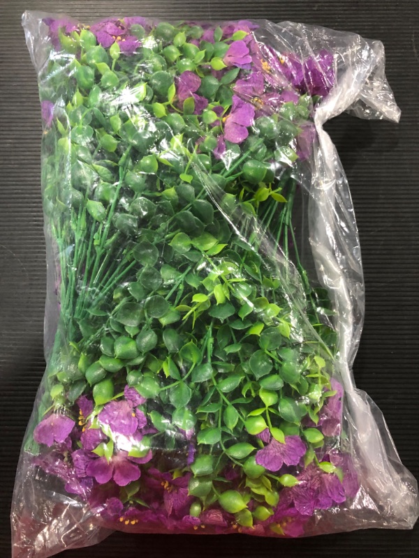 Photo 2 of 8 Bouquets Artificial Flowers Outdoor UV Resistant Fake Flowers No Fade Faux Plastic Plants 