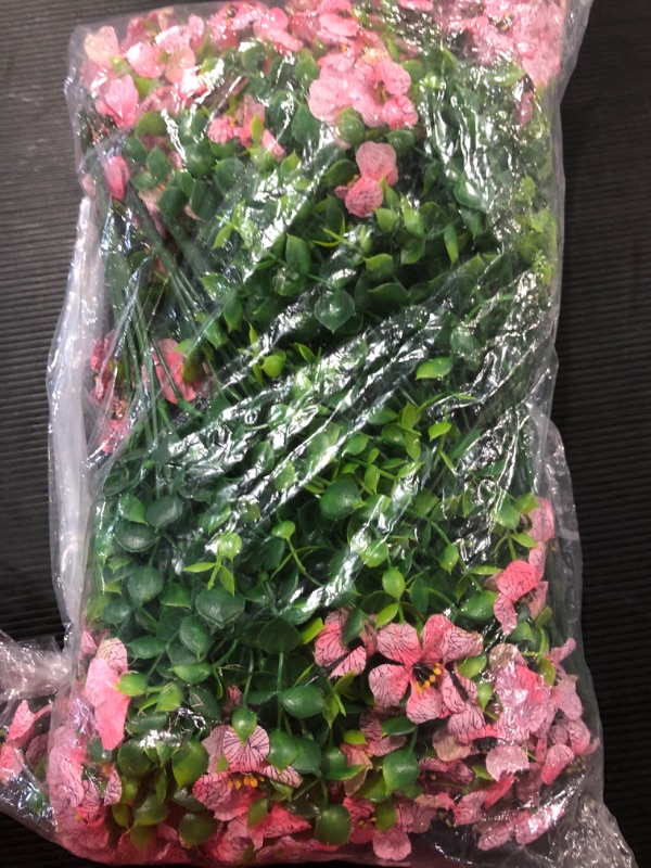 Photo 3 of 8 Bouquets Artificial Flowers Outdoor UV Resistant Fake Flowers No Fade Faux Plastic Plants [Pink]