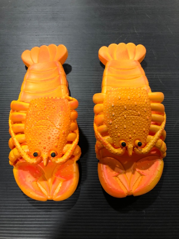Photo 2 of [Size 40/41] NQIQIN Lobster Slippers, Funny Lobster Sandals [Orange]