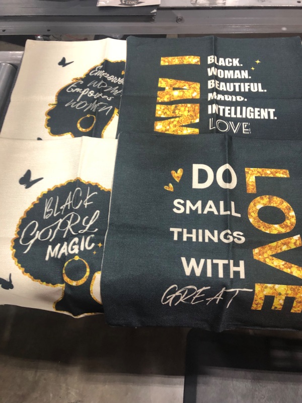 Photo 1 of Black Girl Magic Decorative Throw Pillow Cover Set of 4- 18"x18"
