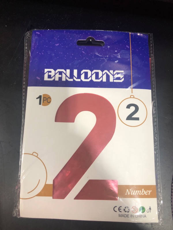Photo 1 of  1 40" Foil Number 2 balloon 