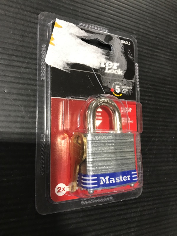 Photo 3 of 1-9/16in (40mm) Wide Laminated Steel Pin Tumbler Padlock with 2in (51mm) Shackle