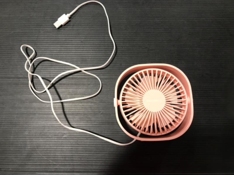 Photo 3 of USB Table Fan Portable Mini Personal Desk Fan with 360 Rotation and Adjustable 3 Speed