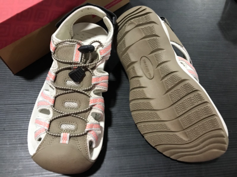 Photo 3 of [Size 8.5] DREAM PAIRS Women's 160912-W Adventurous Summer Outdoor Sandals [Brown/Watermelon/Red]