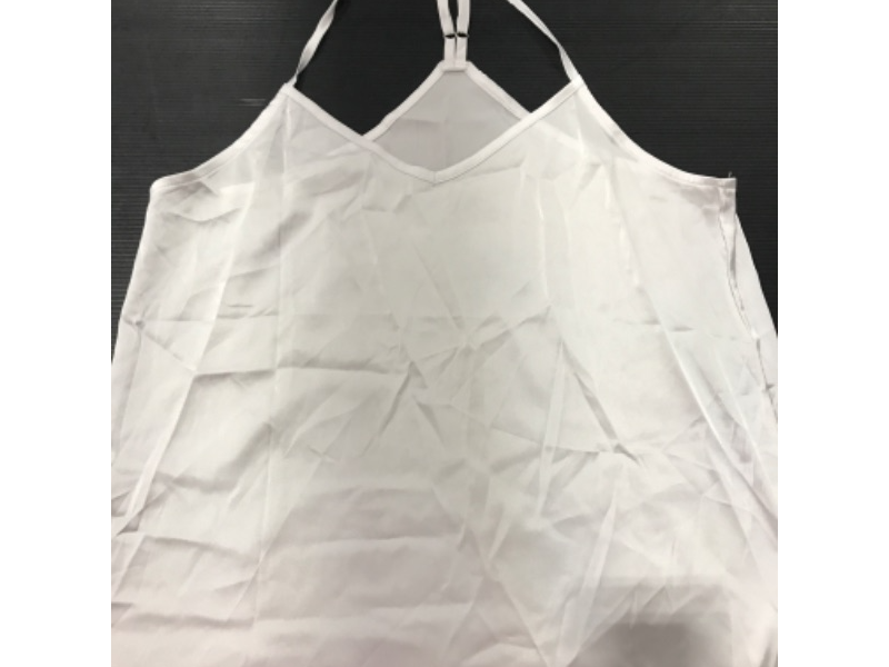 Photo 3 of [Size M] CHYRII Women's Sexy Silk Satin Ruffled Pajamas Sets Cami Shorts Sets Sleepwear [White]