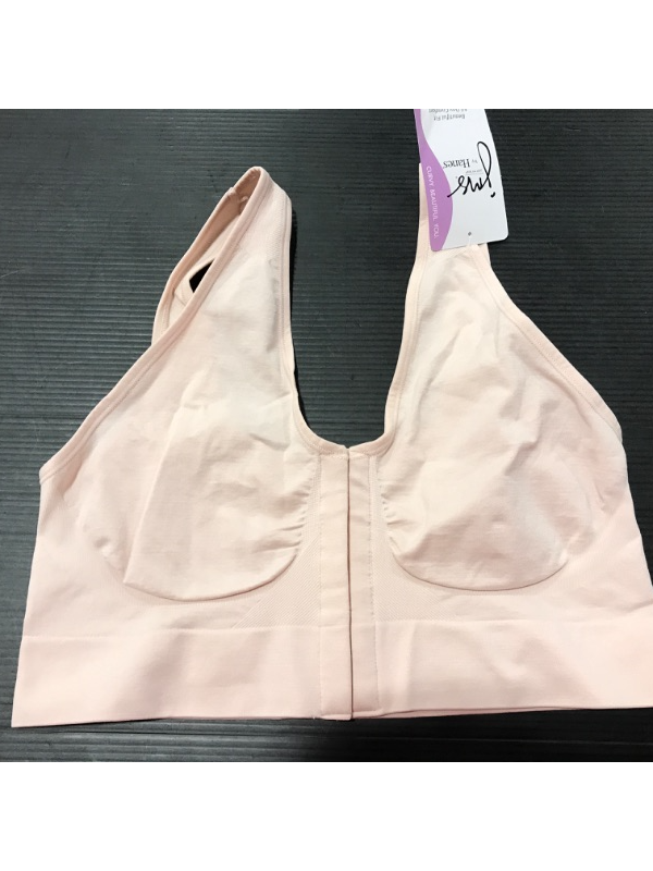 Photo 2 of [Size 1X] Just My Size Pure Comfort Front-Close Wirefree Bra in Sandshell