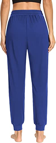 Photo 2 of [Size L] LouKeith Womens Yoga Joggers Sweatpants Pajama Workout Lounge Casual Drawstring Pants with Pockets [RoyalBlue]