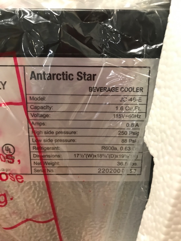 Photo 6 of Antarctic Star Mini Fridge Cooler - 70 Can Beverage Refrigerator Glass Door for Beer Soda or Wine