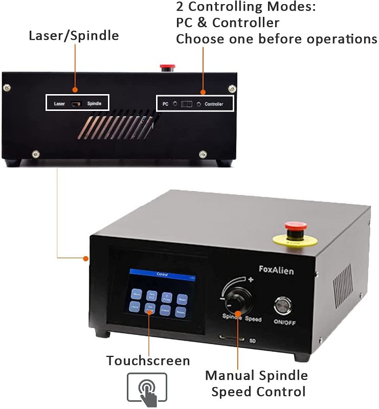 Photo 2 of FoxAlien CNC Router Machine 4040-XE, 300W Spindle 3-Axis Engraving Milling Machine for Wood, Metal, Acrylic, MDF, & Nylon Carving Cutting Arts and Crafts DIY Design